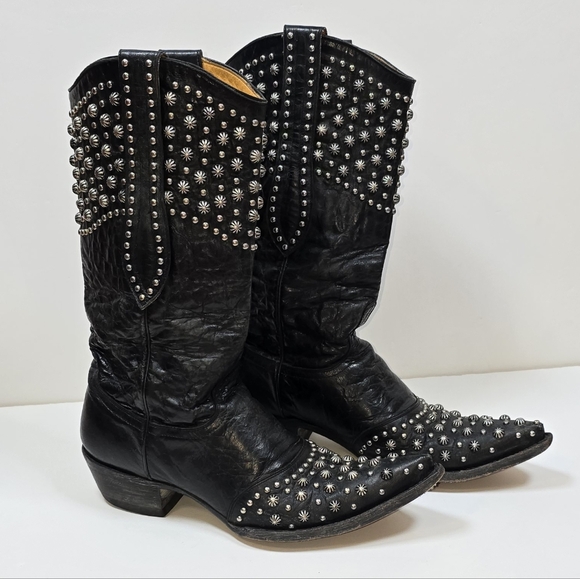 Old Gringo Shoes - Old Gringo Leigh Anne Studded Leather Western Boots Vesuvio Black Size 9